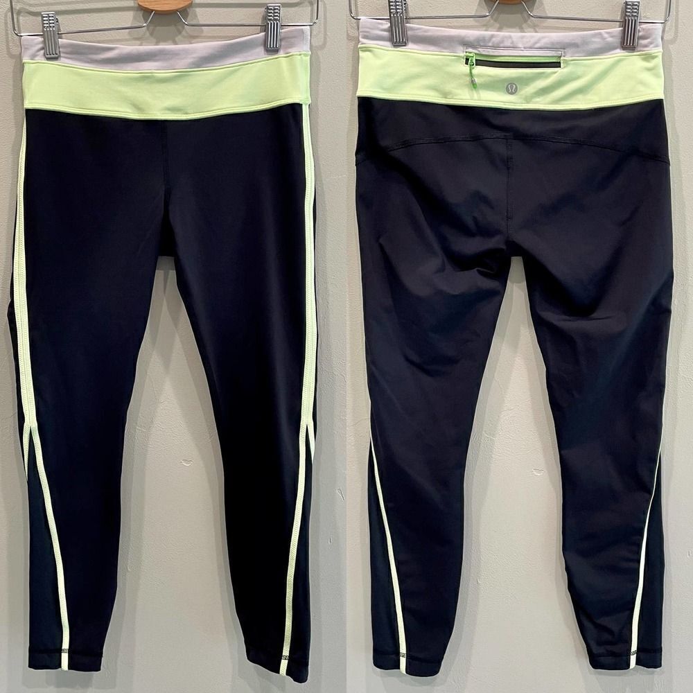 Lululemon Mid Rise Black Crop Leggings - Size: 6